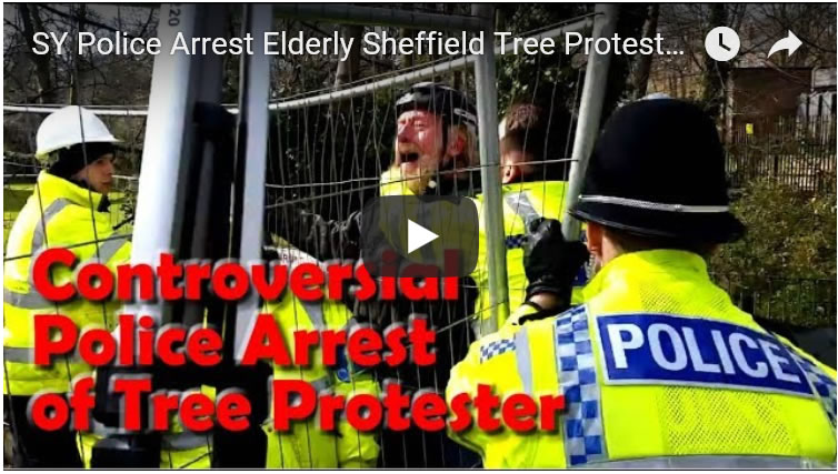 SY Police Arrest Elderly Sheffield Tree Protestor on Rivelin Valley Road 
